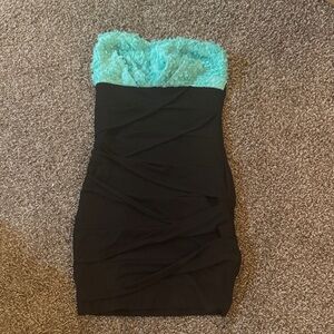 A. Byer Strapless Black and Blue Dress